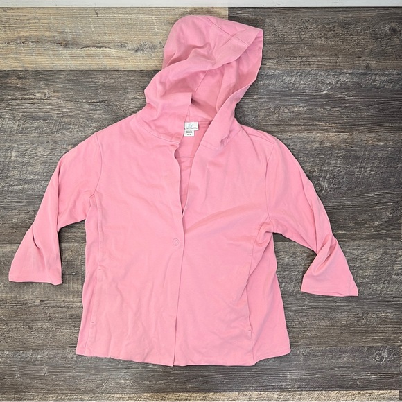 Jaclyn Smith Tops - Jaclyn Smith Soft Pink hooded sweatshirt size medium M B186
